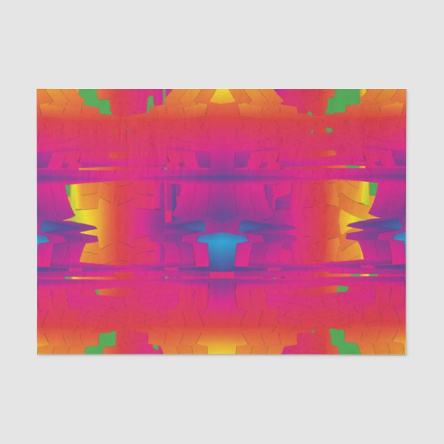 Festive Vibrant Colour Indian Pattern  Tissue Paper (Front)