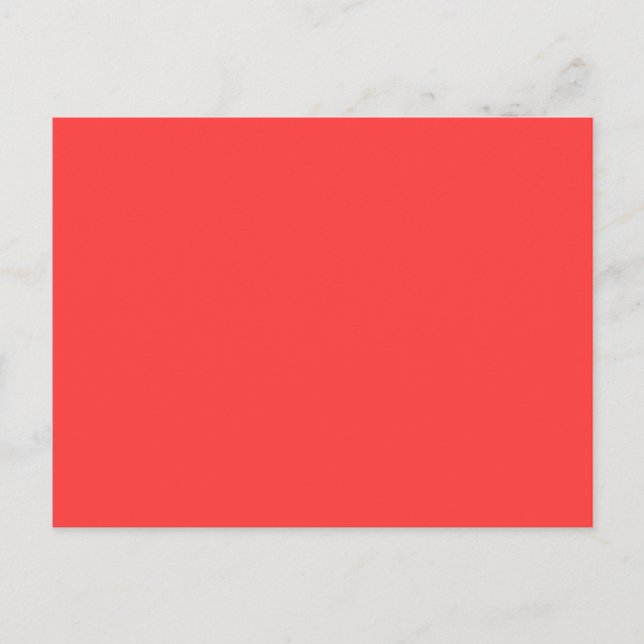 Festive Vibrant Coral Background Colour Postcard (Front)