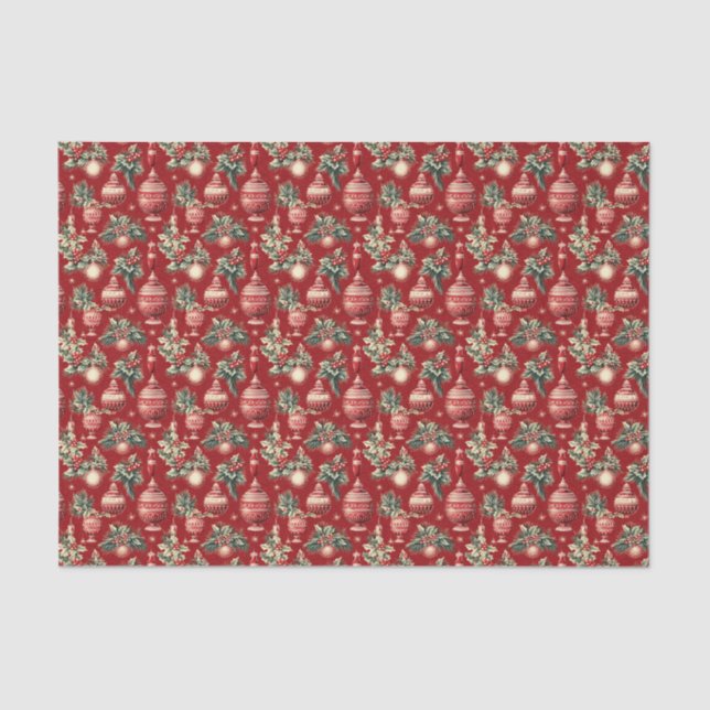 Festive vintage bulb Christmas  Tissue Paper (Front)