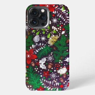 Festive Vintage Christmas Botanical Forest iPhone 13 Pro Max Case