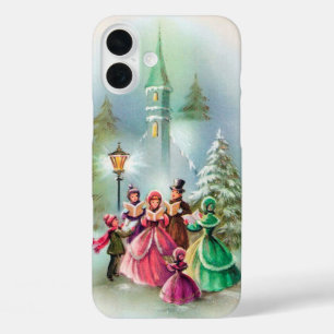 Festive vintage Christmas Church Carolers iPhone 16 Plus Case
