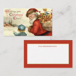 festive vintage Christmas Santa add information Business Card
