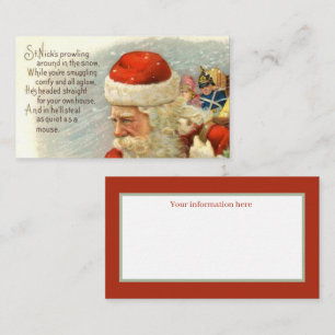 festive vintage Christmas Santa Business Card