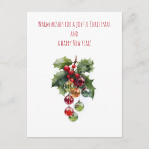 Festive vintage mistletoe Christmas Holiday Postcard