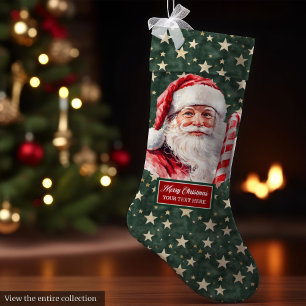 Festive Vintage Santa Claus Christmas Stocking