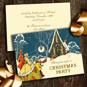Festive Vintage Victorian Christmas Party Invitation