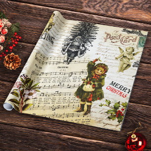 Festive Vintage Victorian Christmas Wrapping Paper
