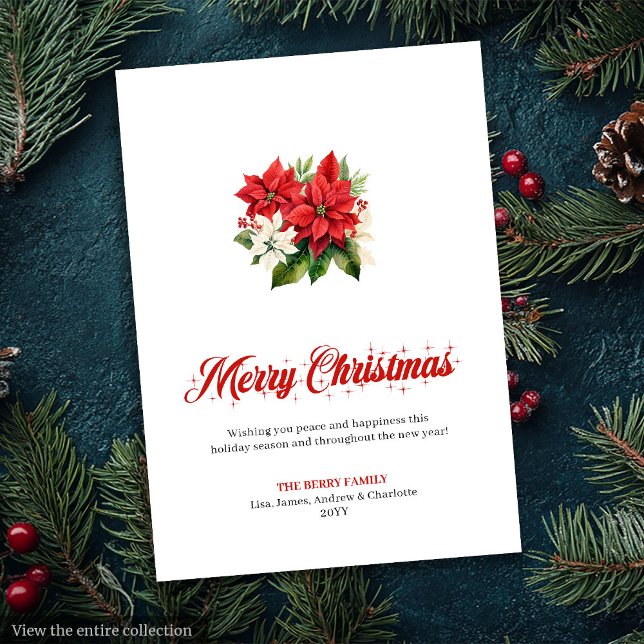 Festive Watercolor Christmas Bouquet Greeting Card (Festive Watercolor Christmas Bouquet Greeting Card

)