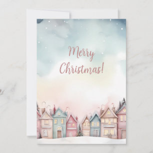 Festive Watercolor Christmas Greeting Card