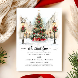 Festive Watercolor Christmas Party Invitation