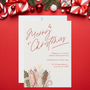 Festive Watercolor Christmas Party Invitation