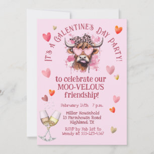 Festive Watercolor Cocktail Galentine's Day Invitation