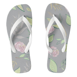 Festive Watercolor Flowers 2 Flip Flops