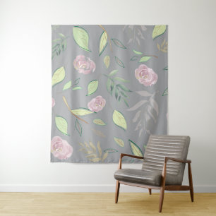 Festive Watercolor Flowers 2 Tapestry