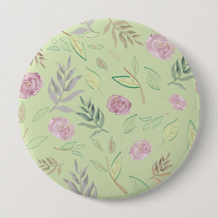 Festive Watercolor Flowers 4 10 Cm Round Badge