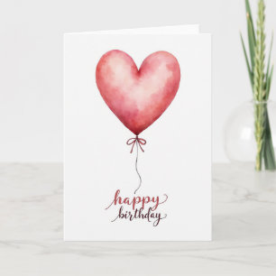 Festive Watercolor Heart Card