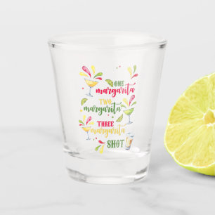 Festive Watercolor Margarita Shot Glass