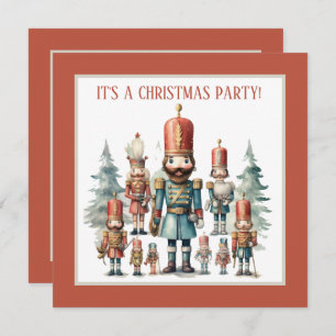 Festive watercolor nutcracker party invitation
