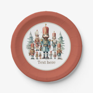 Festive watercolor nutcracker party paper plate