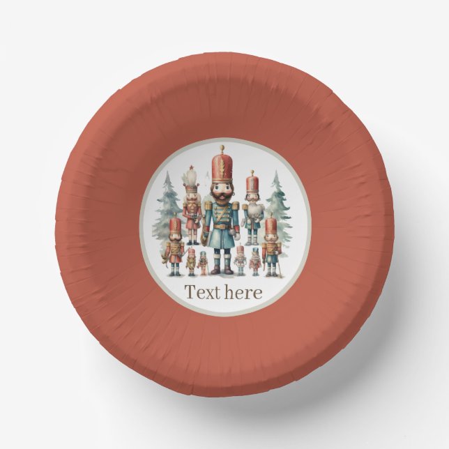 Festive watercolor nutcracker party  paper plate (Front)