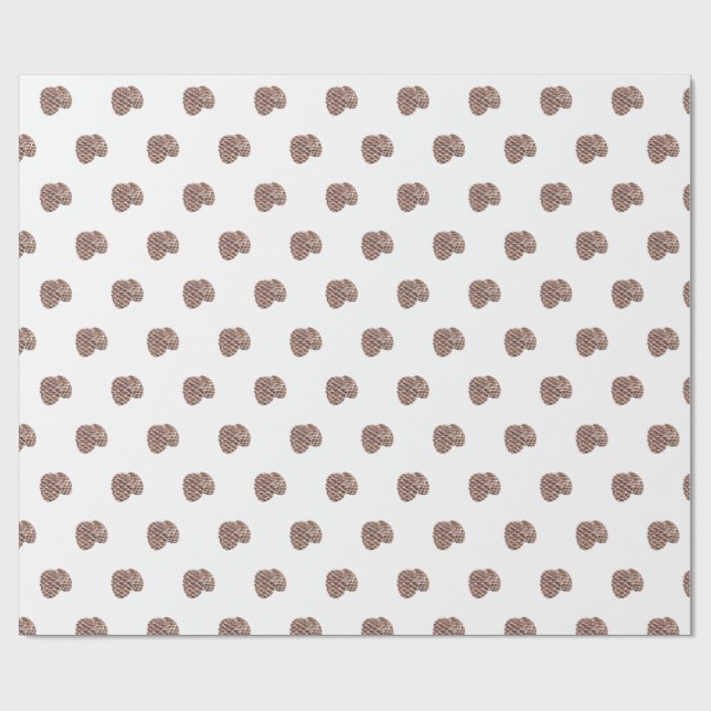 Festive watercolour pine cone wrapping paper (Flat)