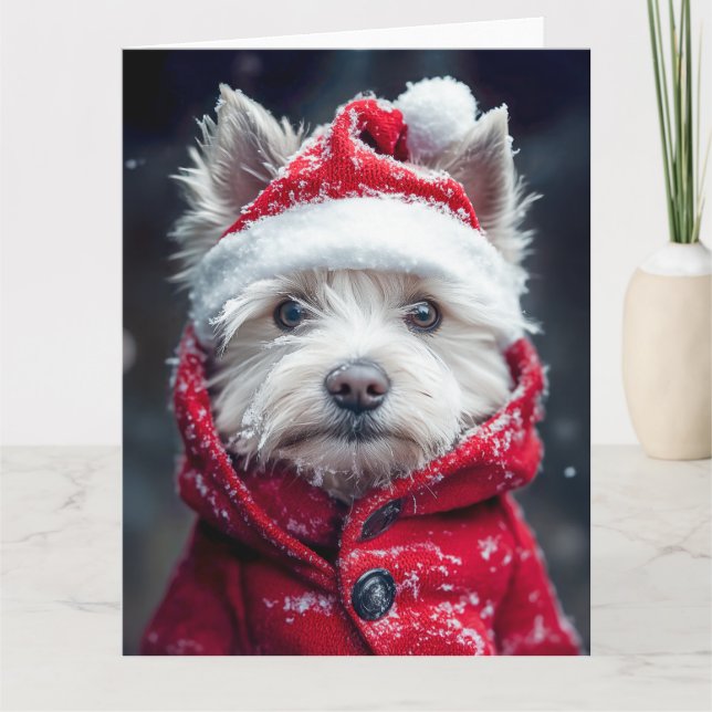 Festive Westie in the Snow Card (Front)