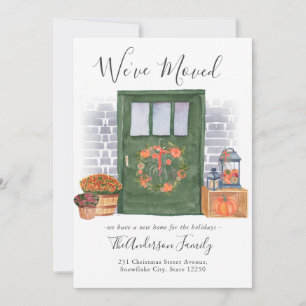 Festive We've Moved Pumpkin Door Holiday Moving Announcement