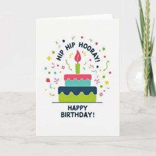 Festive Whimsical Cake Card