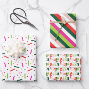 Festive Whimsical Christmas Holiday Wrapping Paper