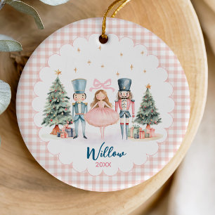 Festive Whimsical Nutcracker Ballerina Keepsake Ceramic Tree Decoration