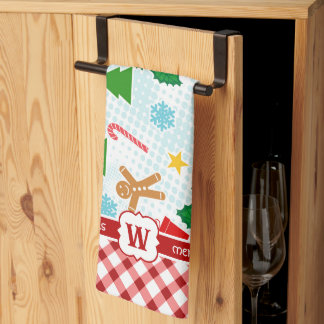 Festive White Christmas Kitchen Towel