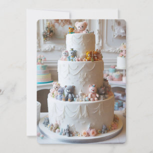FESTIVE WHITE LAYER CAKE DECORATED WITH TOYS