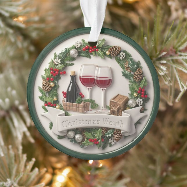  Festive Wine and Ornament High-Relief  (Tree)