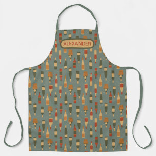 Festive Wine Bottles Personalize Apron