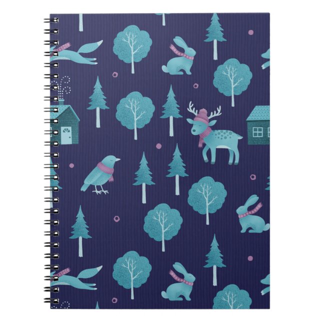 Festive Winter Animals Notebook (Front)