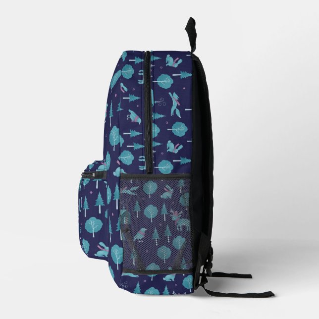 Festive Winter Animals Printed Backpack (Right)