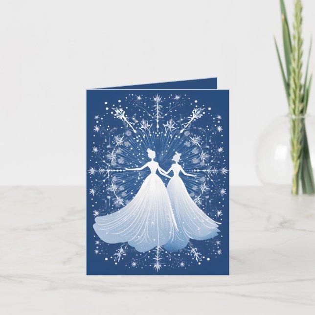 Festive Winter Ballet add message  Holiday Card (Front)