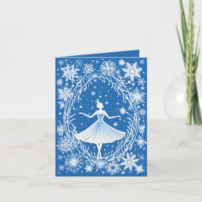 Festive Winter Ballet add message  Holiday Card (Front)