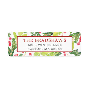 Festive Winter Berries Return Address