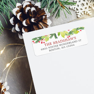 Festive Winter Berries Return Address