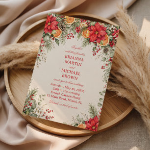 Festive Winter Botanical Citrus Elegance Invitation
