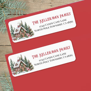 Festive Winter Christmas Return Address