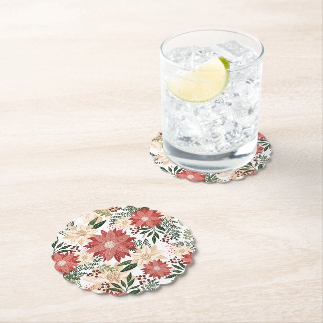 festive winter elegant christmas holiday  paper coaster (Insitu)