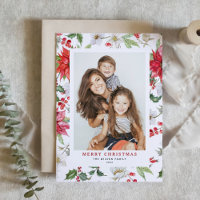 Festive Winter Floral Pattern Christmas Photo