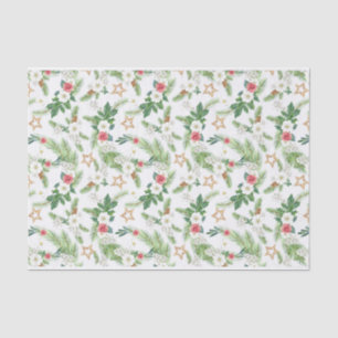 Festive Winter Holiday Botanicals  Tissue Paper