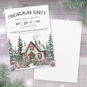 Festive Winter Holiday Christmas Party Invitation