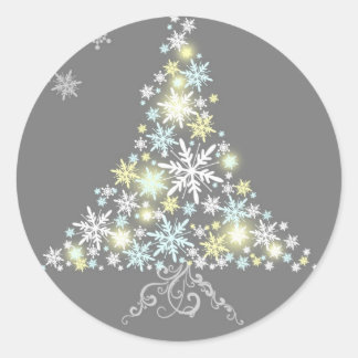 Festive Winter Holiday Tree Party Favours Stickers