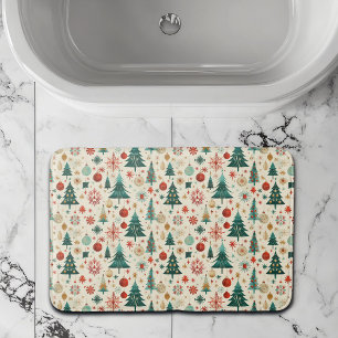 Festive Winter Holidays Pattern Bath Mat