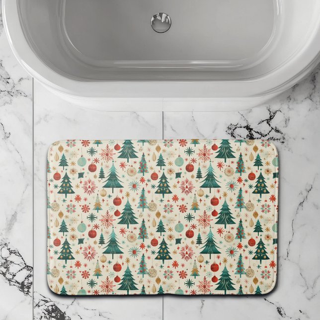 Festive Winter Holidays Pattern Bath Mat (Creator Uploaded)