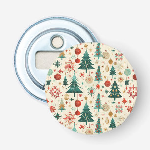 Festive Winter Holidays Pattern Bottle Opener